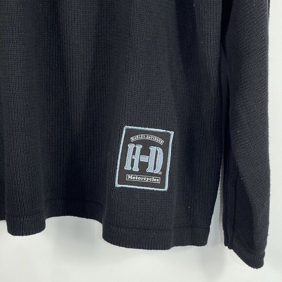 EUC Harley Davidson Icon Black 1/4 Zip Pullover Men's Large‎ USA Made - Picture 3 of 10
